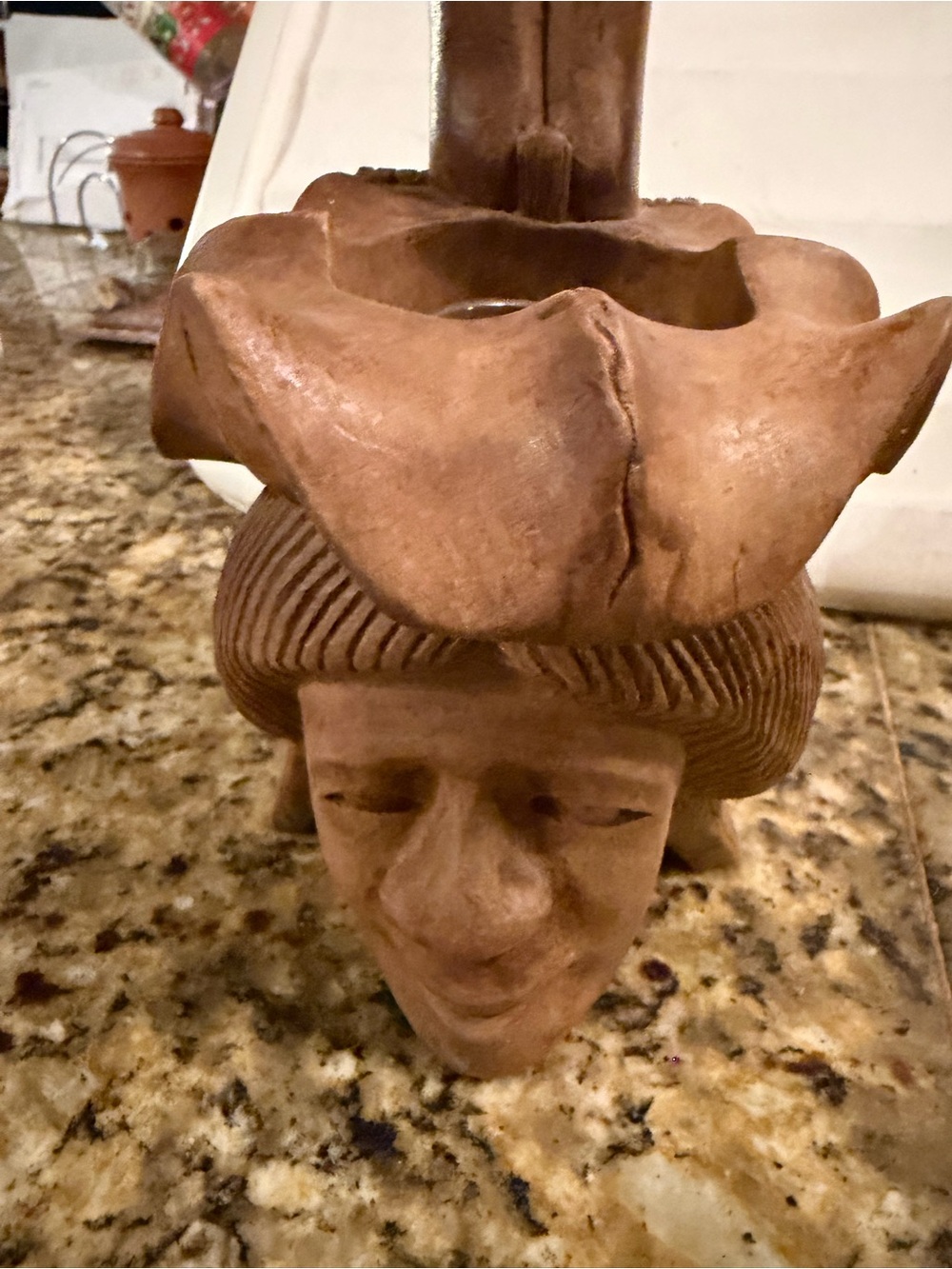 Handcrafted wood Head Planter - Rustic Home Art